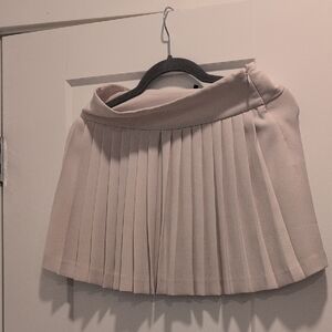 Theory Cream Mini Pleated Skirt Size 00